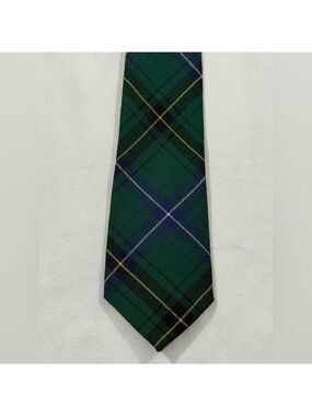 Henderson Scotland Green Tartan Plaid Tie Wool Classic Scottish Necktie